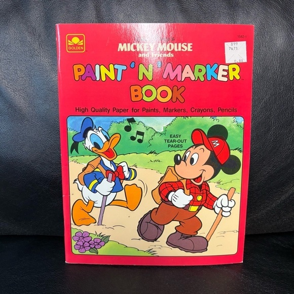 Walt Disney Other - 1986 golden books Walt Disney Mickey Mouse paint n marker book vintage
